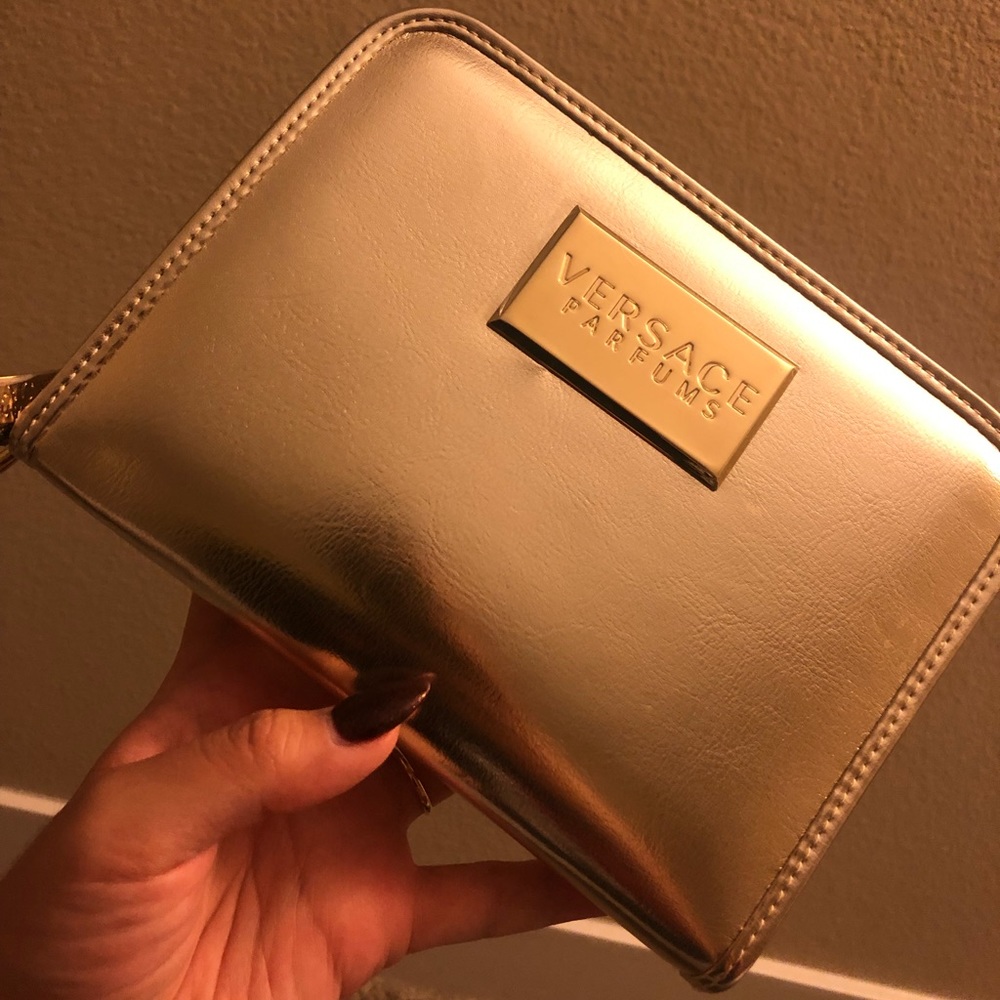Versace Parfums gold bag- brand new, never used